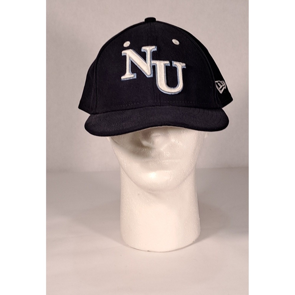 New Era 59FIFTY Northwestern University NU‎ Hat Navy Blue Fitted Cap 7 3/4